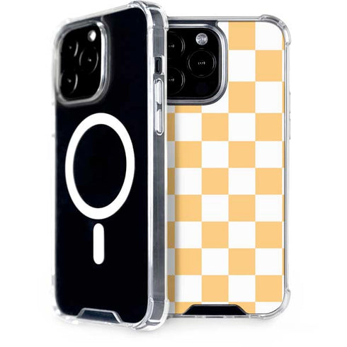 Yellow and White Checkerboard iPhone 15 Pro Max MagSafe Case